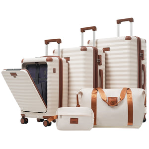 Deluxe 5-Piece Hard-Side Luggage Set with USB and TSA Security