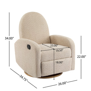 360 Swivel and Glider Recliner Chair - Almond