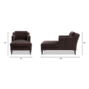 Josephine 60" Upholstered Chaise Lounge, Deep