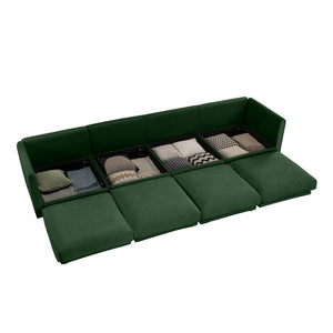 Stylish Sofa With Storage Seat And Cylindrical Backrest
