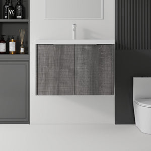 36 Inch Floating Bathroom Vanity with Ceramic Sink and Soft-Close Door