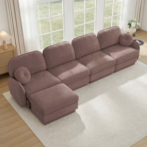 137" Oversize Chenille L-Shaped Sofa