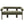 Round Armrest Loveseat (Green + Brown)