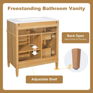 30" Bathroom Vanity with Sink and Wood Vanity Cabinet