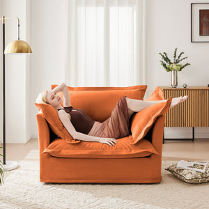 Slip-Covered Armchair with Cushions