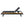 Black Iron + Teak Finish Wood Chaise Lounge Frame