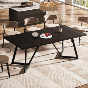 Rectangular Dining Table For 6 - 8 People - Black