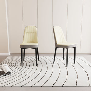 Modern Dining Chair With Cushions And Metal Legs