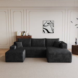 95" Cloud Sectional Sofa with 1 Ottoman
