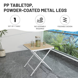 4 Piece Set Of Modern Color Block Designed Single Chairs With Folding Square Table