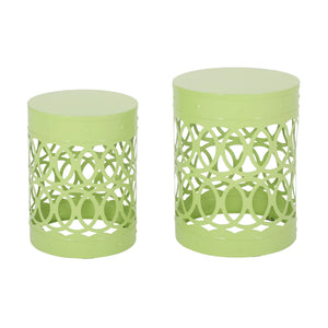 Outdoor Metal Side Table Set of 2