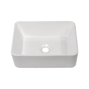 Sleek Ceramic Rectangular Vessel Bathroom Sink
