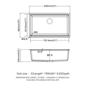 Quartz Kitchen Sink, Granite Composite Workstation Undermount