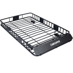 Motoring Rooftop Cargo Carrier Basket Steel Universal Fit Roof Rack