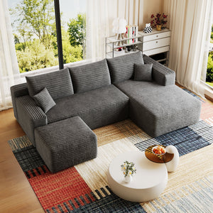 95" Cloud Sectional Sofa with Ottoman
