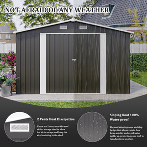 Campcraft Outdoor Storage Shed 10x14 FT with 3 Lockable Doors