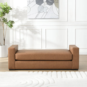 Stylish and Durable Brown Faux Leather Bench