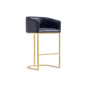 Mid-Century Modern Stool With Steel Base