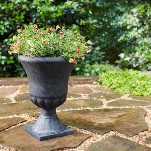 Southern Patio EB-029816 Winston 16 Inch Resin Outdoor Planter, Black (2 Pack)