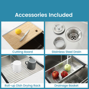 Stainless Steel Kitchen Sink, 30″x19″ Single Bowl, Undermount