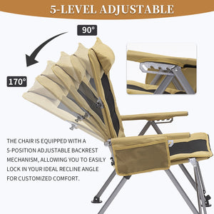 5-Position Adjustable Reclining Camping Chair