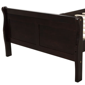 Platform Bed Frame Mattress Foundation Sleigh Bed With Headboard / Footboard / Wood Slat Suppor