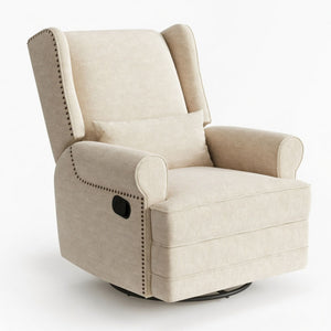 Extra Wide Swivel Recliner Glider Chair With Footrest