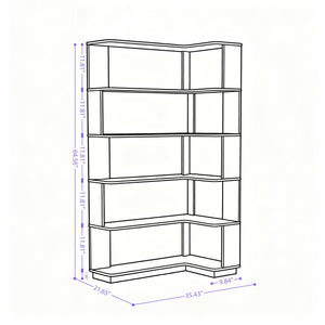 L-Shaped Corner Bookshelf