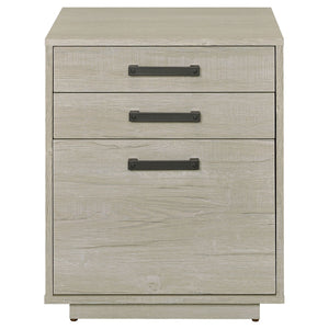 Loomis - 3 Drawer Home Office File Cabinet - White / Gray