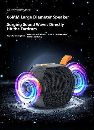 Bluetooth Speaker Portable RGB Lamp Portable Card Waterproof TWS Small Speaker