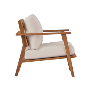 29.5' Mid-Century Modern Acacia Wood Outdoor Club Chair