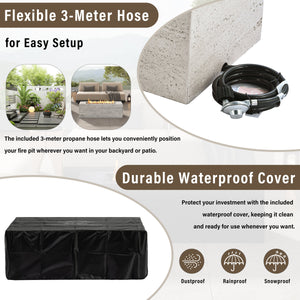 U_STYLE Outdoor Rectangular Propane Fire Pit 41.9" 40000 BTU