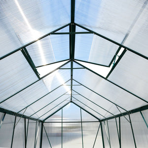 Polycarbonate house, Heavy Duty Outdoor Aluminum Walk-In House Kit With Rain Gutter, Vent And Door For Backyard Garden