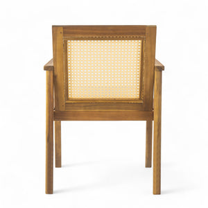 Preston Outdoor Dining Chair With Cushion Set of 2 - Teak / Beige