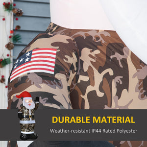 8' Camouflage Santa Christmas Inflatable with LED Lighting - Green