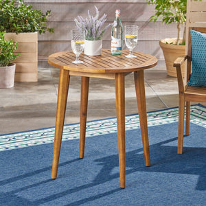 Stamford Modern Outdoor Bistro Table with Water-Resistant Teak