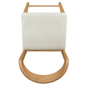Solid Rubber Wood Counter Stools (Natural Oak + Beige) Set of 2