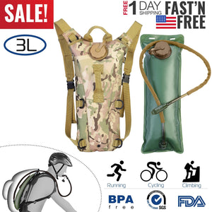 iMounTEK Tactical Hydration Pack 3L Water Bladder Adjustable Water Drink Backpack for Hiking Cycling Climbing Running