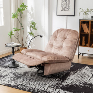 Modern Swivel Gliding Recliner Chair With Rocking Function And Phone Holder, Large Comfortable