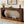 Narrow 2 Tier Console Table With Scalloped Edge For Living Hallway - Brown