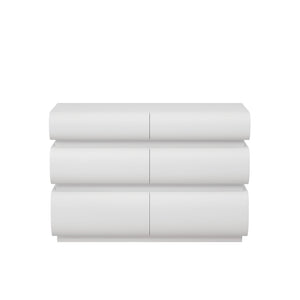 Minimalist Modern 6 Drawer Dresser, Handle Free Design With Wide Storage