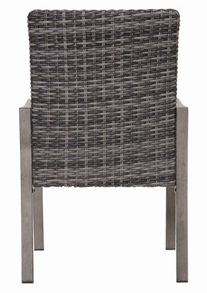 2PC Outdoor Dining Chair with Hand-Painted Frame and Water-Washed Cotton Seat