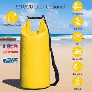 Waterproof Dry Bag Roll Top Dry Storage Backpack Keep Gear Dry w/ Detachable Shoulder Strap for Kayaking Rafting Boating Beach Swimming