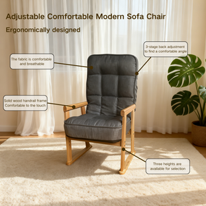 Modern Adjustable Lounge Chair with Three-Level Lumbar Adjustment