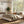 California King Size Upholstered Bed with Boucle Fabric and Curved Headboard