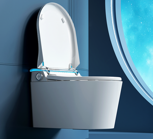 Wall-Mounted Smart Toilet with Automatic Lid Opening