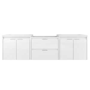 72" Bathroom Vanity With Resin Sink, Soft Close Doors, and 1-Side Cabinet