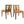 Mid Century Rattan Dining Chair Without Arms Set