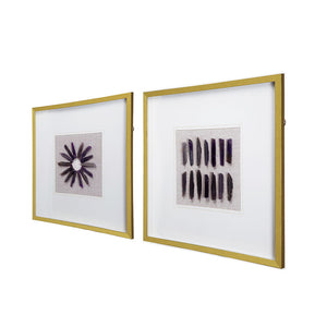 Grace Purple Agate Shadow Boxes Wall Art Set of 2 - Multicolor