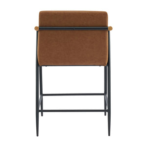 Mid Century Modern Counter Stool Set With Iron Frame
